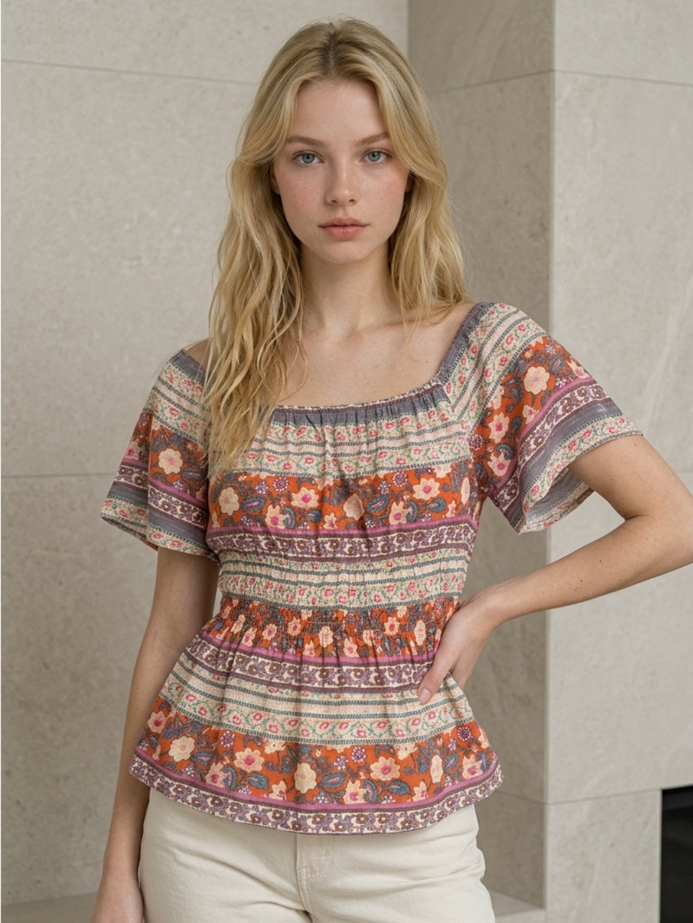 Lucky Brand Floral Bohemian Women's Top